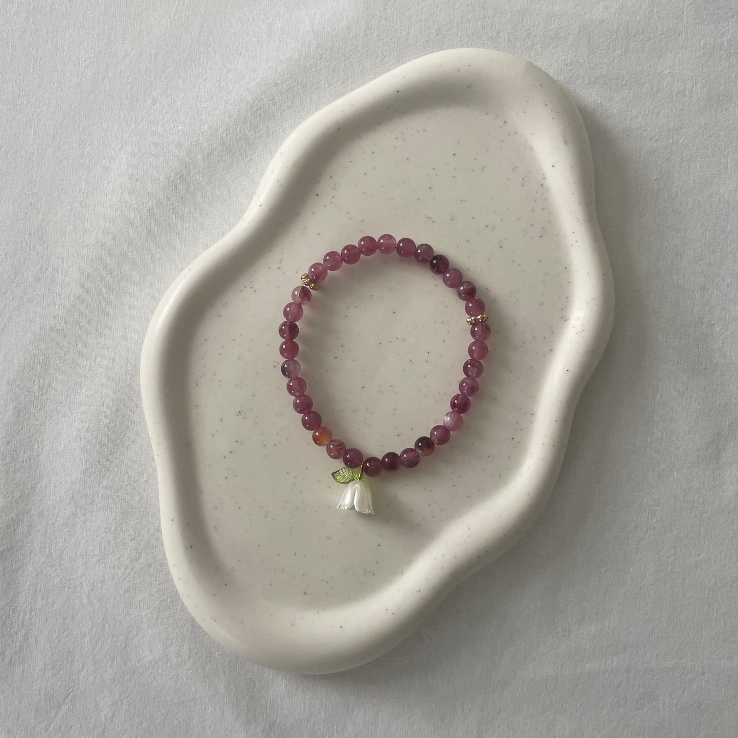 Tasbih bracelet en acrylique - prune