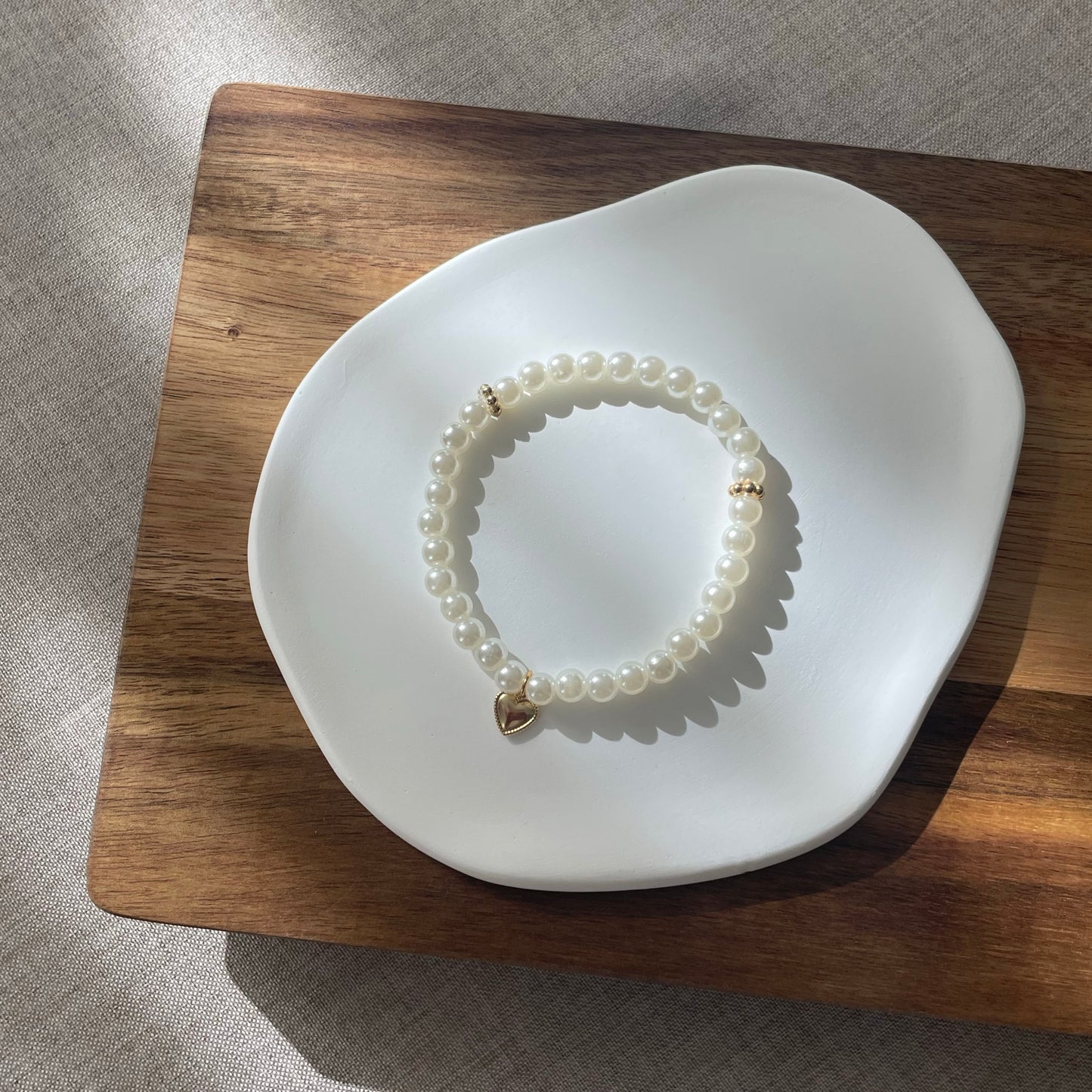 Bracelet tasbih en acrylique - perles nacrée 🤍