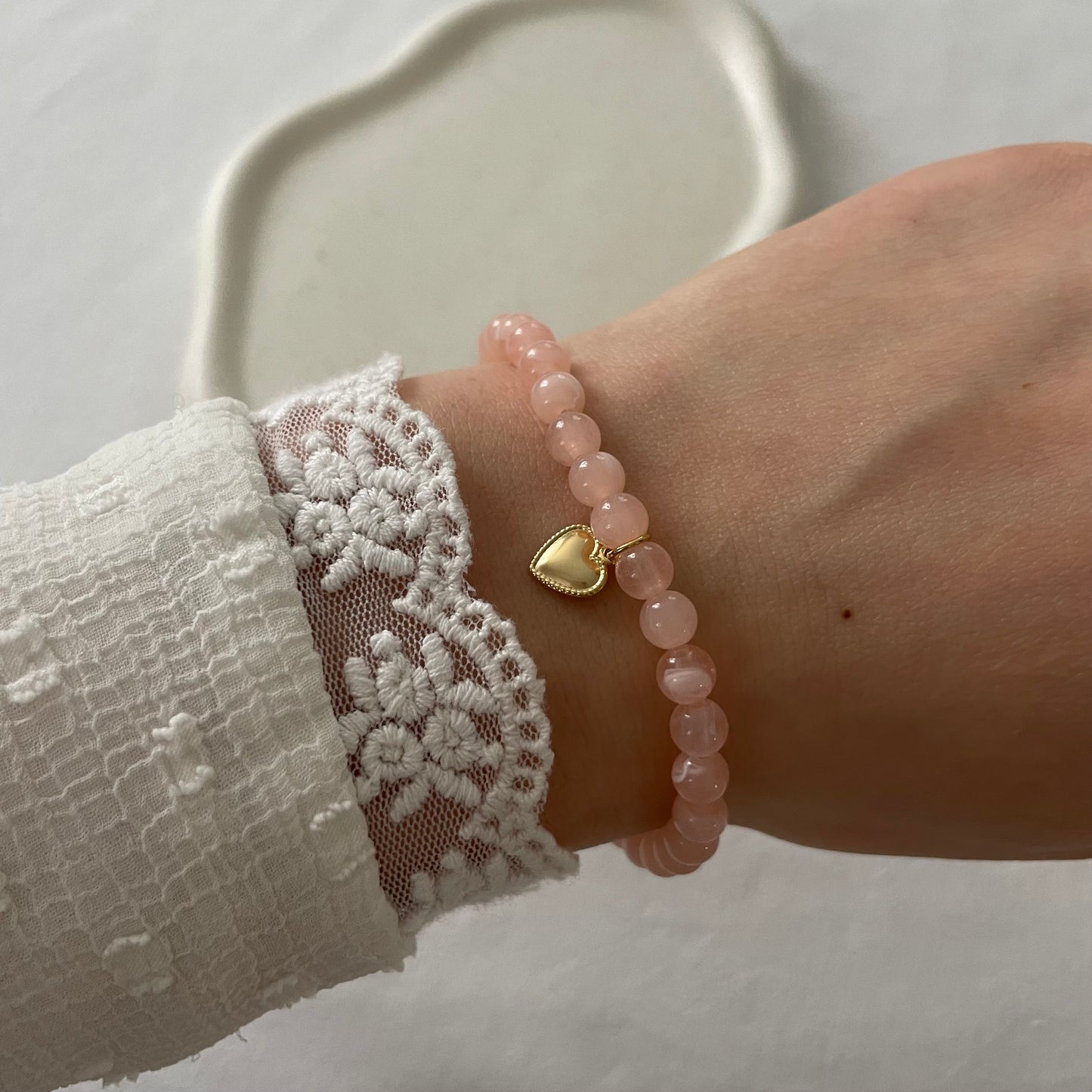 Tasbih bracelet en acrylique - pêche