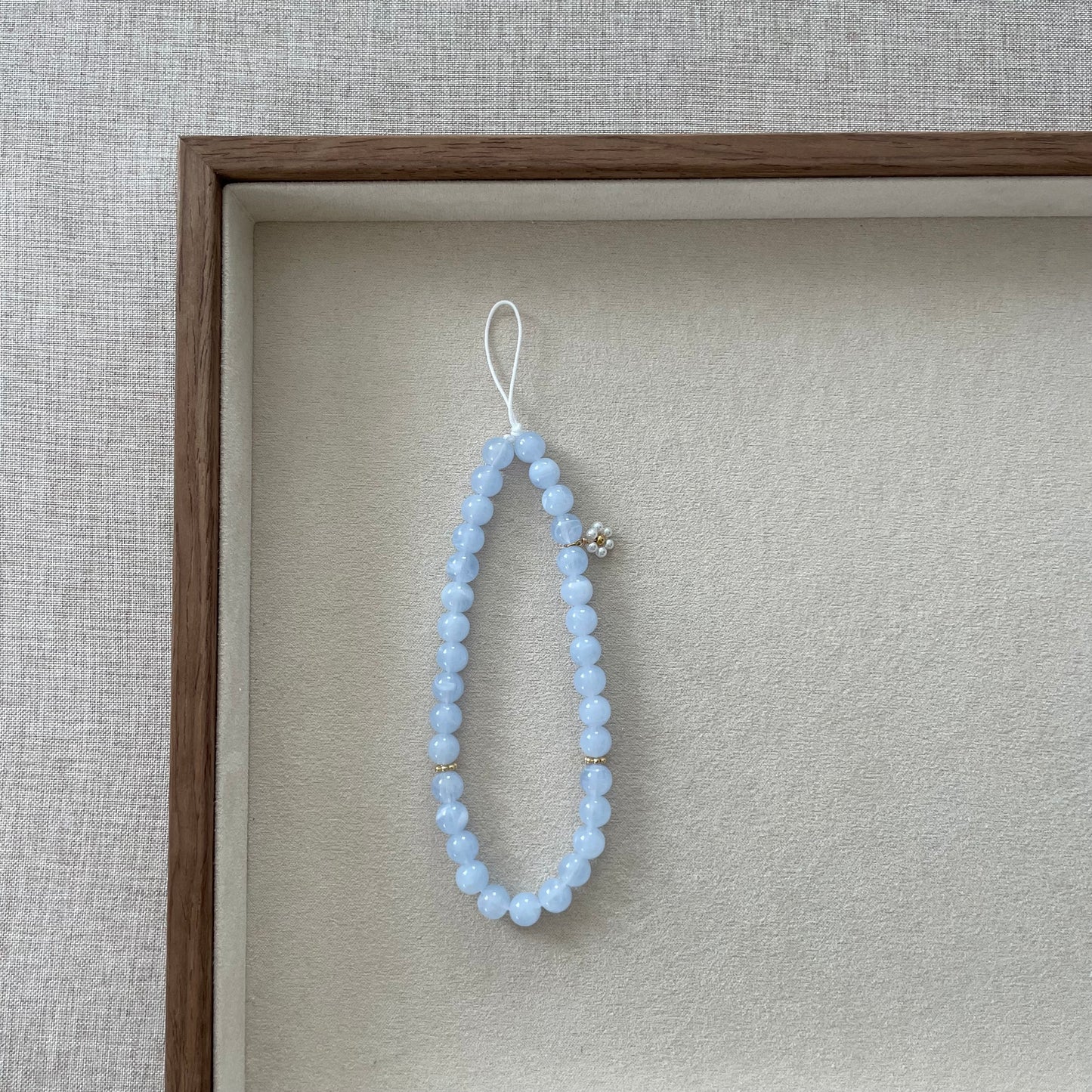 Tasbih phone cord 33 perles - bleu azur