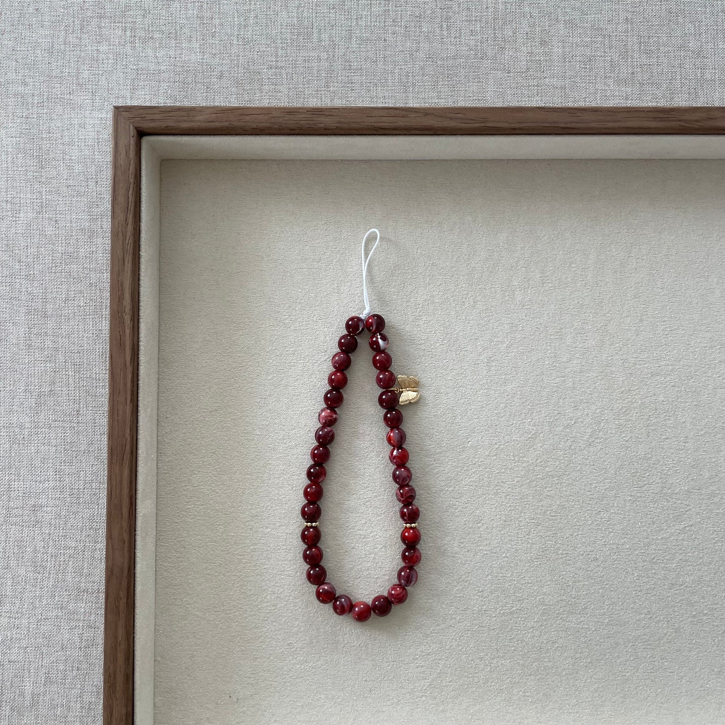 Tasbih phone cord 33 perles - bordeaux