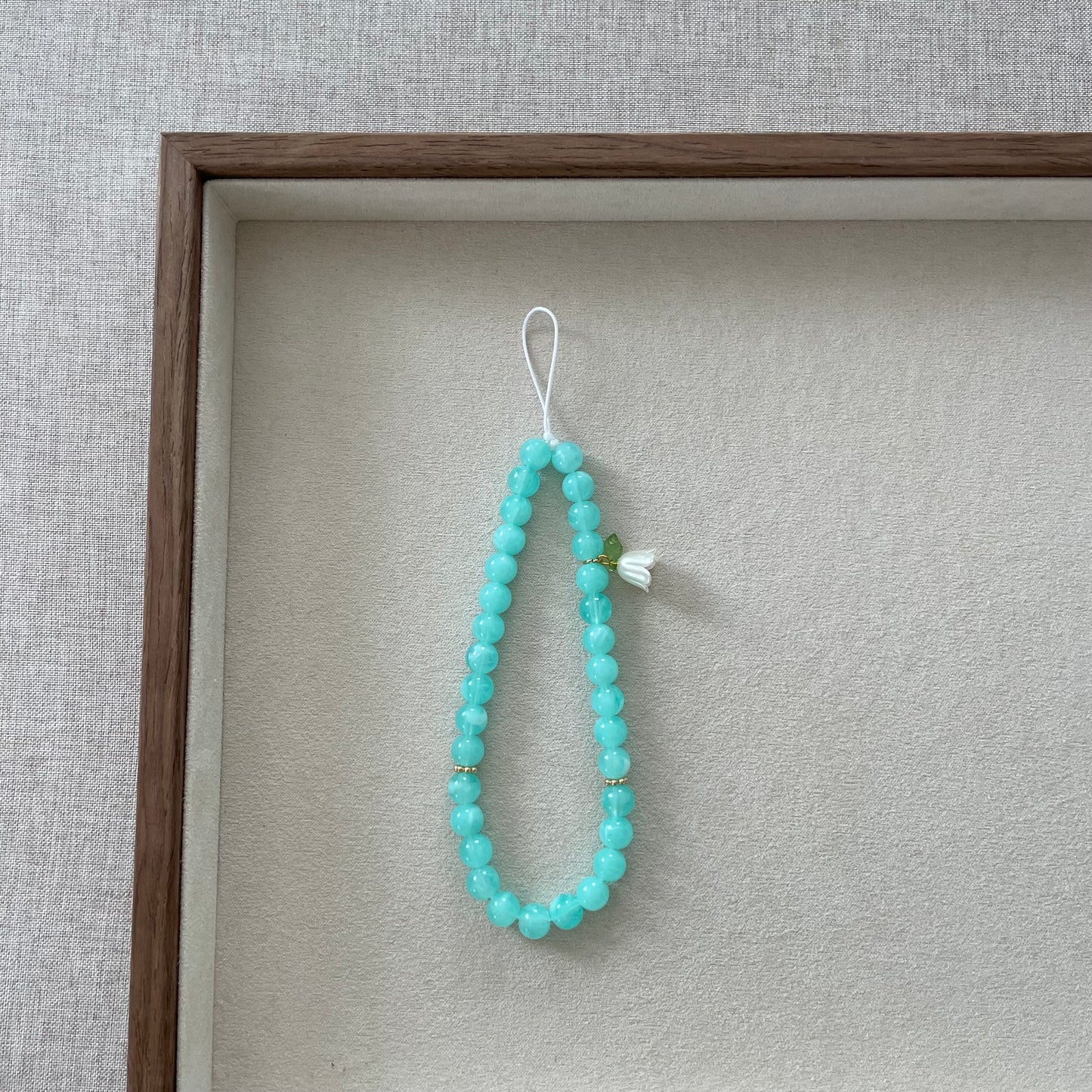 Tasbih phone cord 33 perles - turquoise