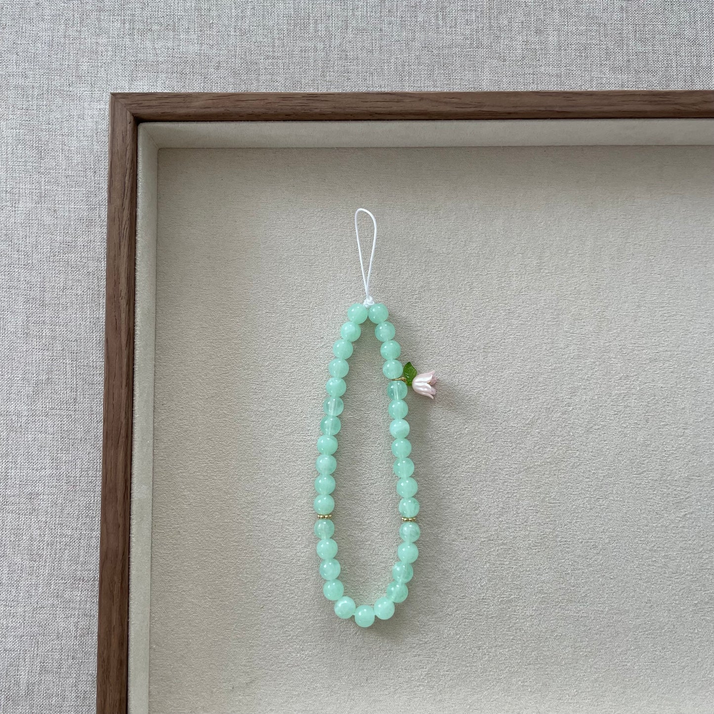 Tasbih phone cord 33 perles - matcha