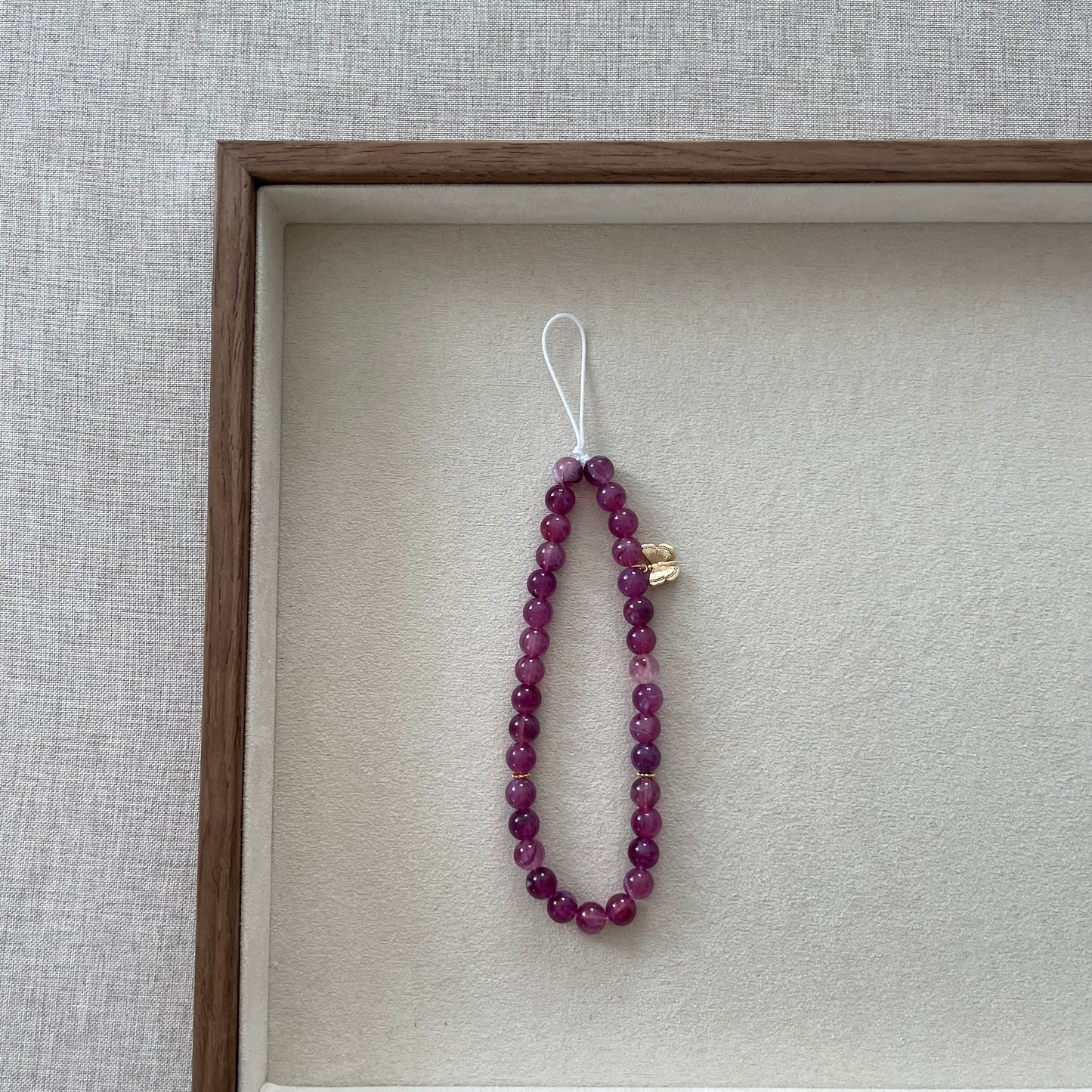 Tasbih phone cord 33 perles - prune