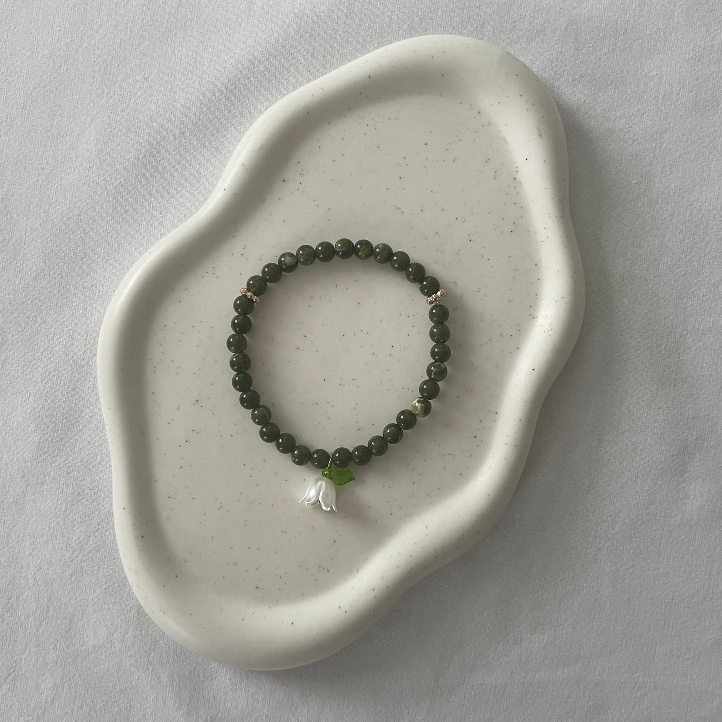 Bracelet tasbih en acrylique - olive