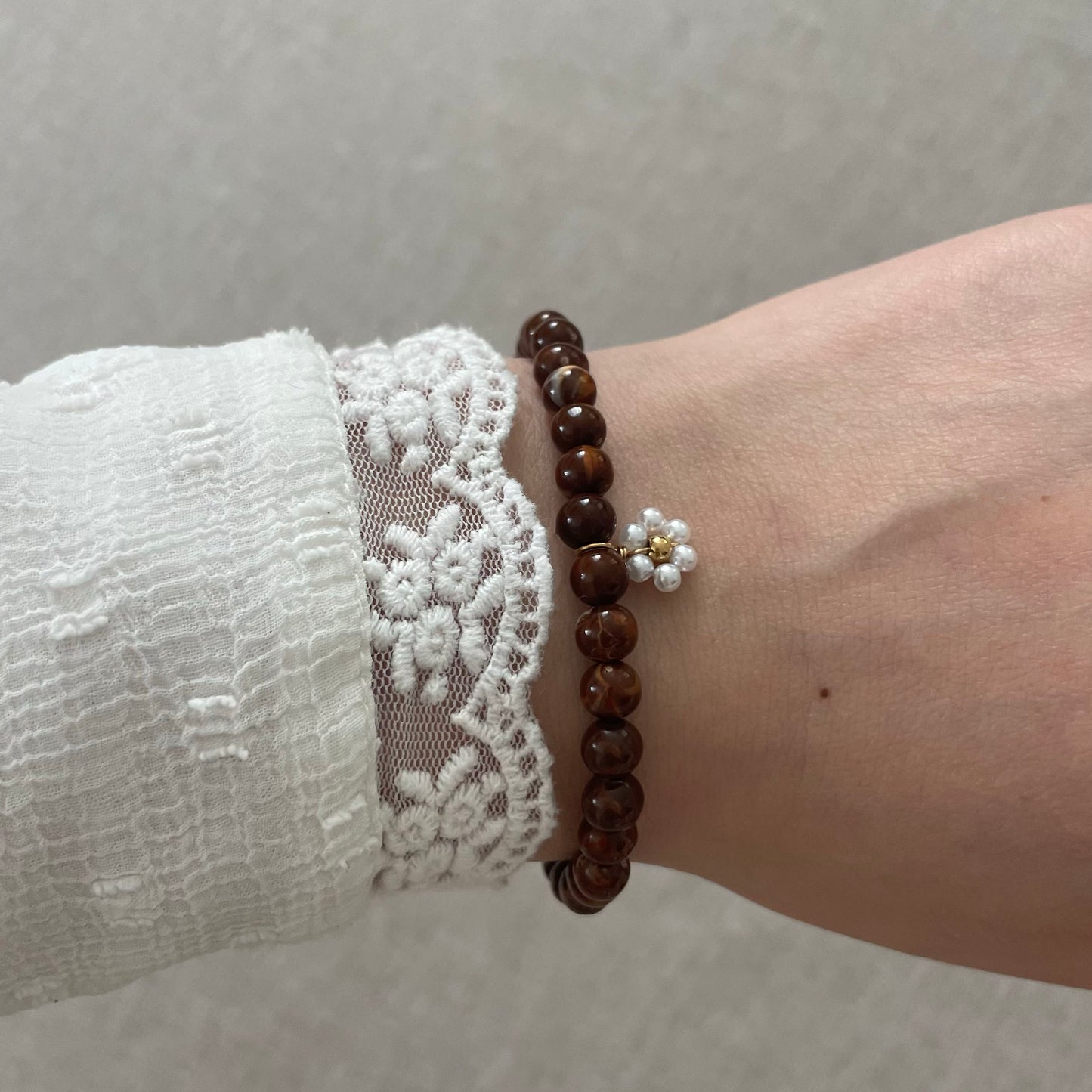 Tasbih bracelet en acrylique - espresso