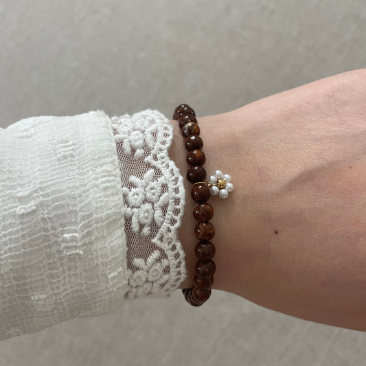 Tasbih bracelet en acrylique - espresso