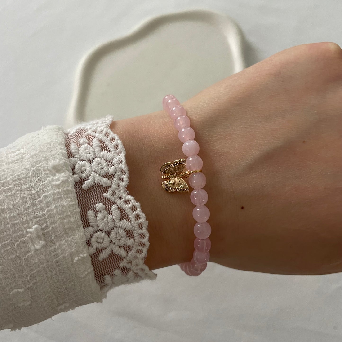 Tasbih bracelet en acrylique - rose Sakura