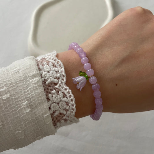 Tasbih bracelet en acrylique - Lilas