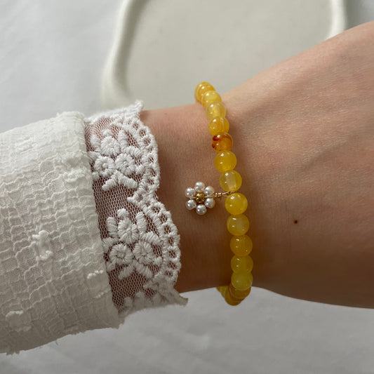 Tasbih bracelet en acrylique- miel