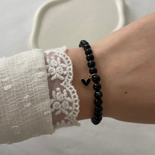 Tasbih bracelet en acrylique - noir