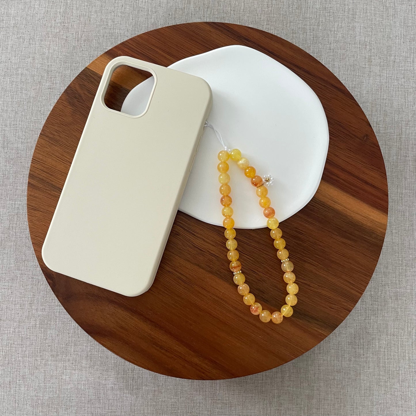 Tasbih phone cord 33 perles - miel