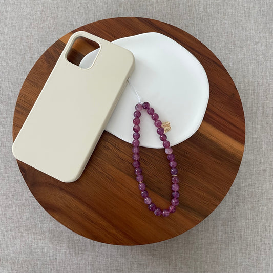 Tasbih phone cord 33 perles - prune