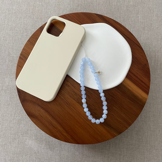 Tasbih phone cord 33 perles - bleu azur