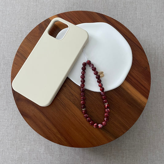 Tasbih phone cord 33 perles - bordeaux