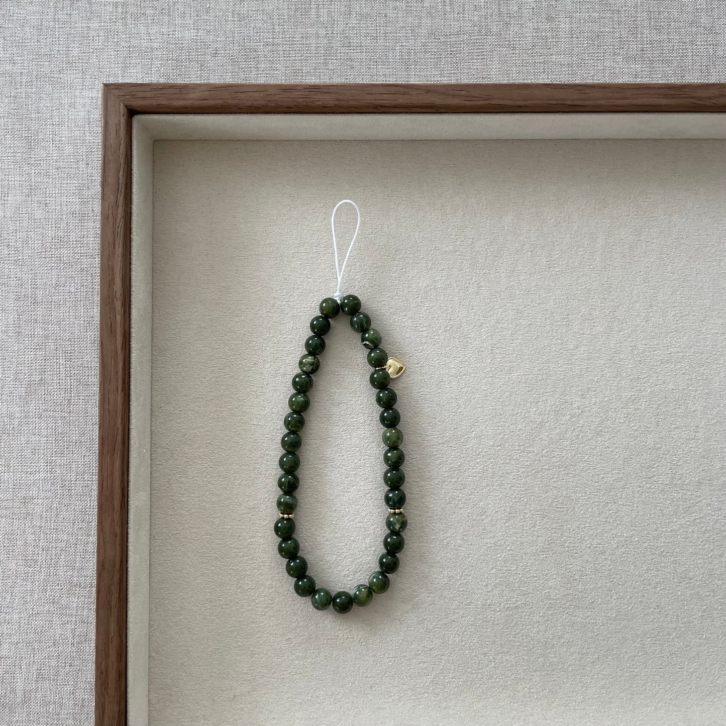 Tasbih phone cord 33 perles - olive