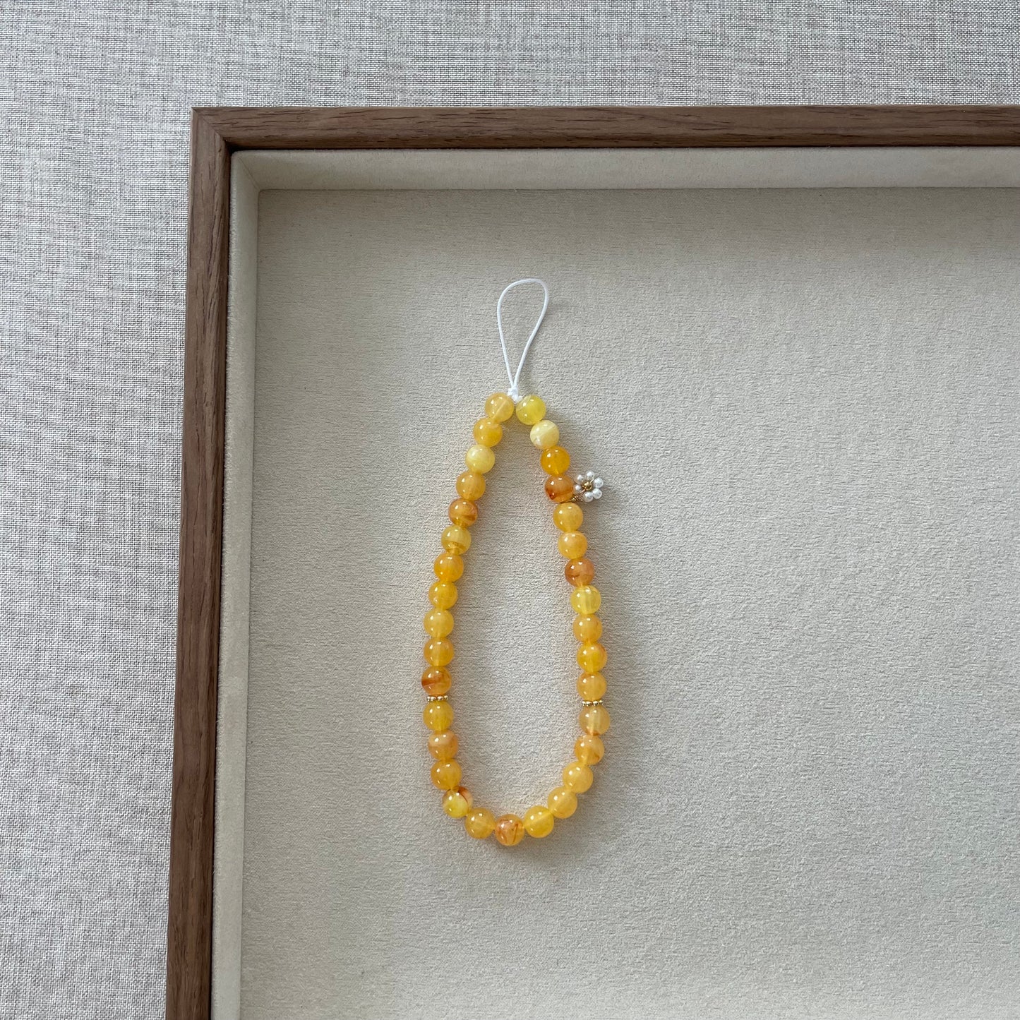 Tasbih phone cord 33 perles - miel