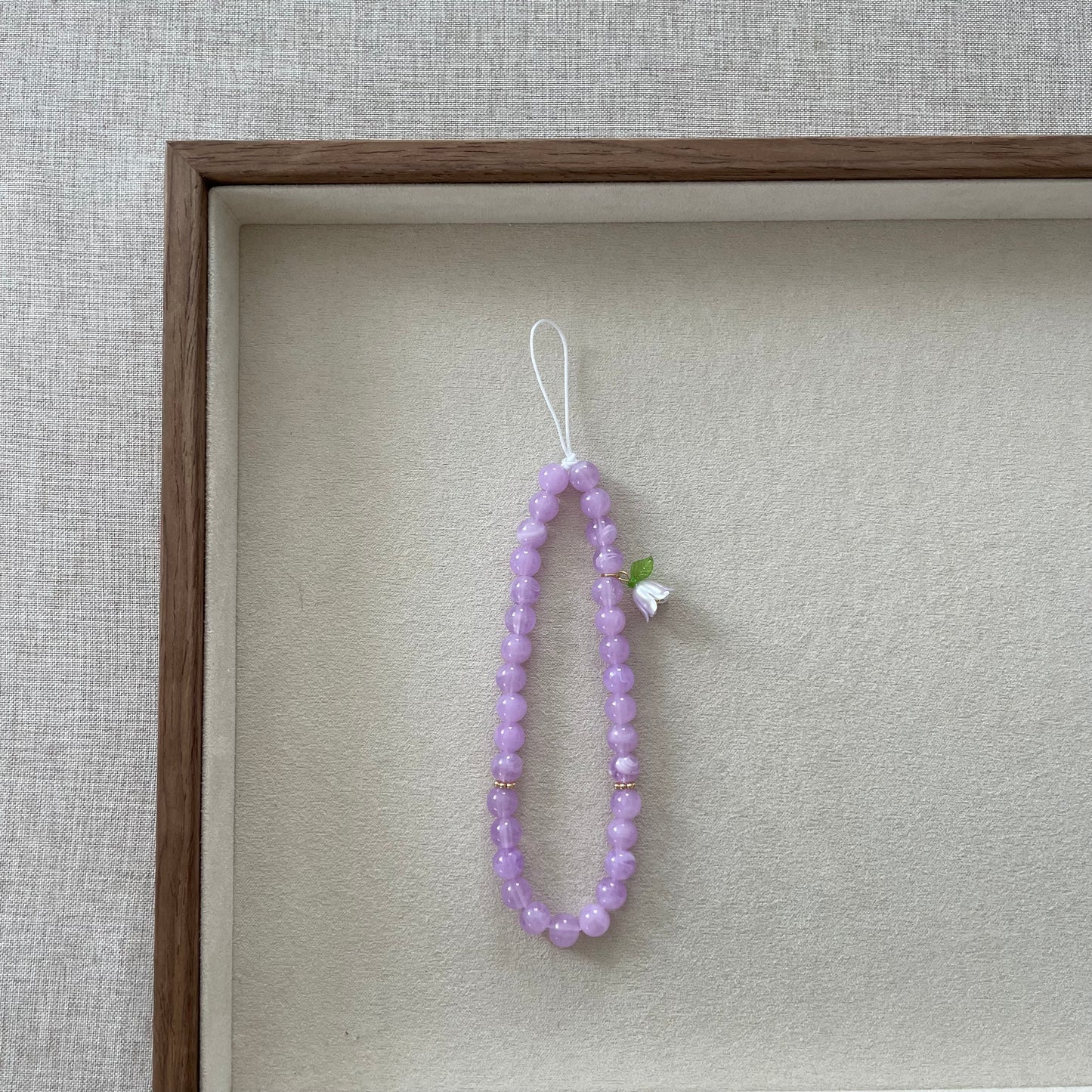 Tasbih phone cord 33 perles - lilas